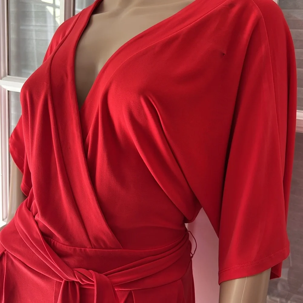 NY & Co stretch Red/orange  Women's Jumpsuit - Picture 3 of 14
